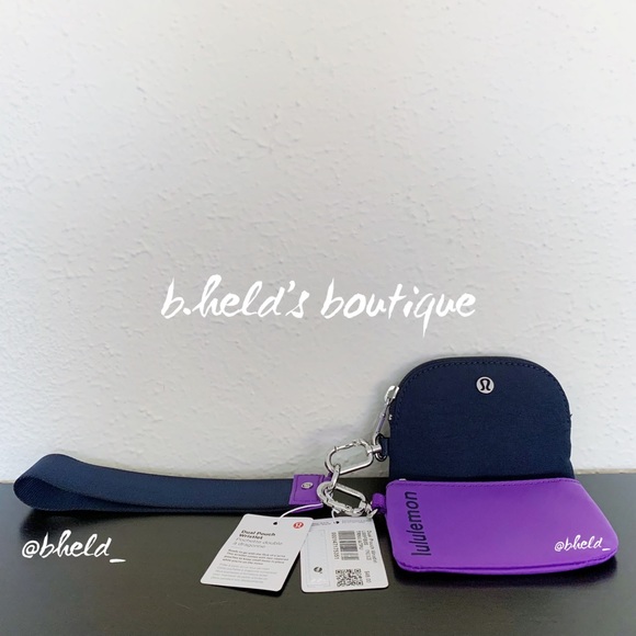lululemon Dual Pouch Wristlet in True Navy/Atomic Purple OS Brand New NWT - Picture 1 of 15